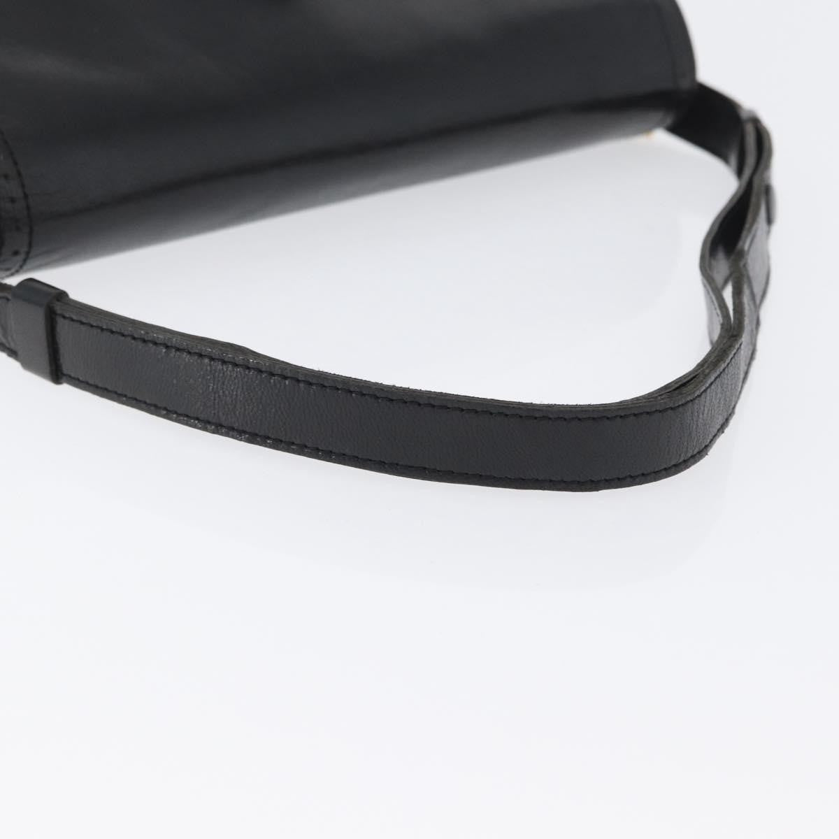 Saint Laurent Vintage Leather Black Leather Shoulder Bag Bag (Pre-Owned)