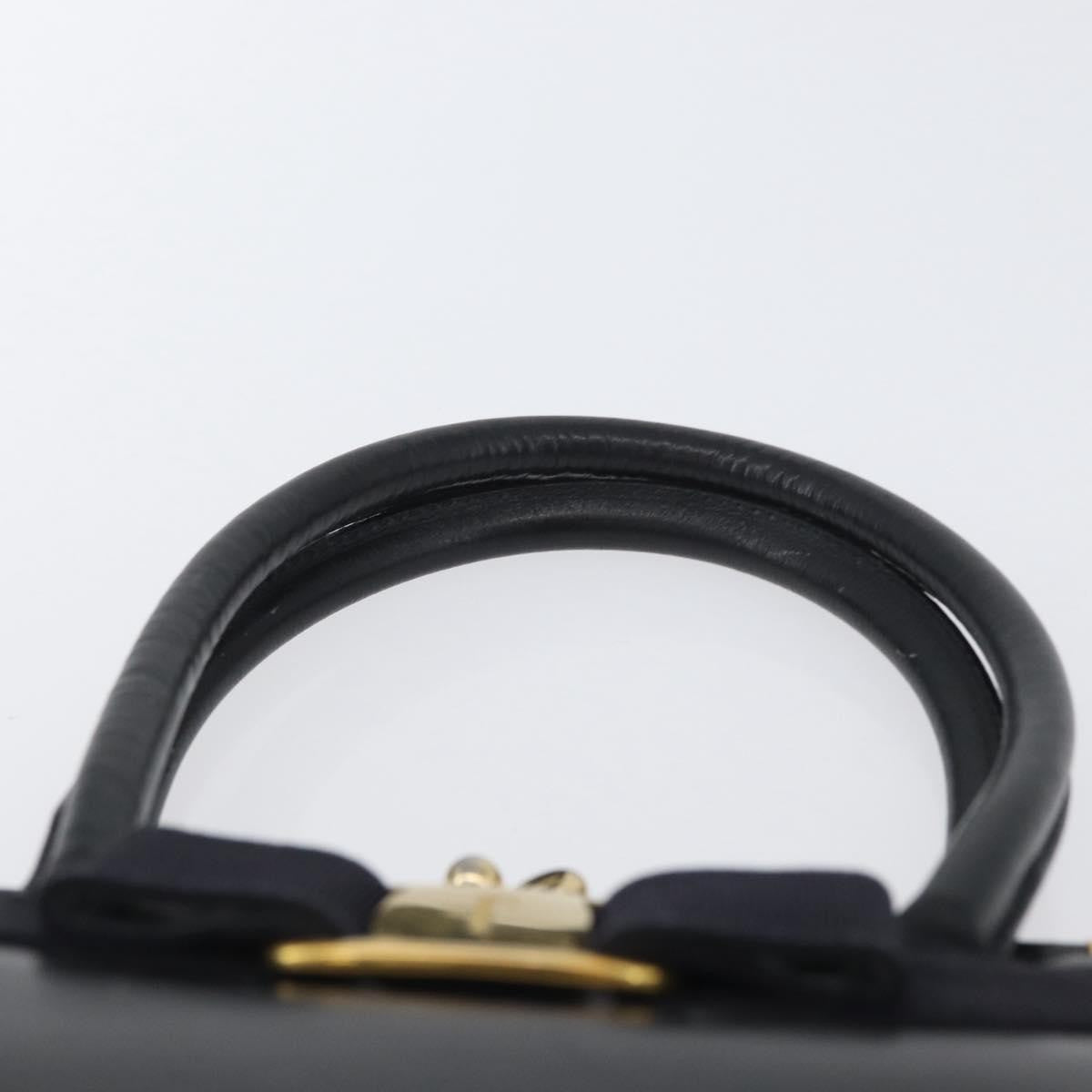 Salvatore Ferragamo Convertible Vara Bow Tote Leather Navy Leather Handbag (Pre-Owned)