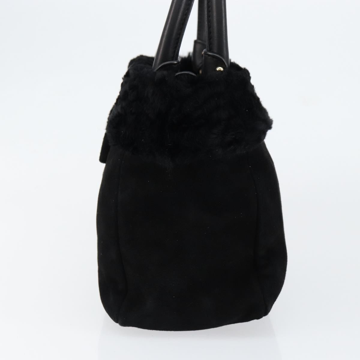 Salvatore Ferragamo Vala Suede Black Suede Handbag (Pre-Owned)