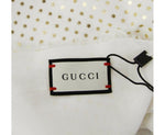Gucci Women's White Modal / Cashmere "GUCCY" Star Print Large Square Scarf 519687 9000