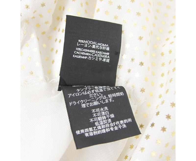 Gucci Women's White Modal / Cashmere "GUCCY" Star Print Large Square Scarf 519687 9000