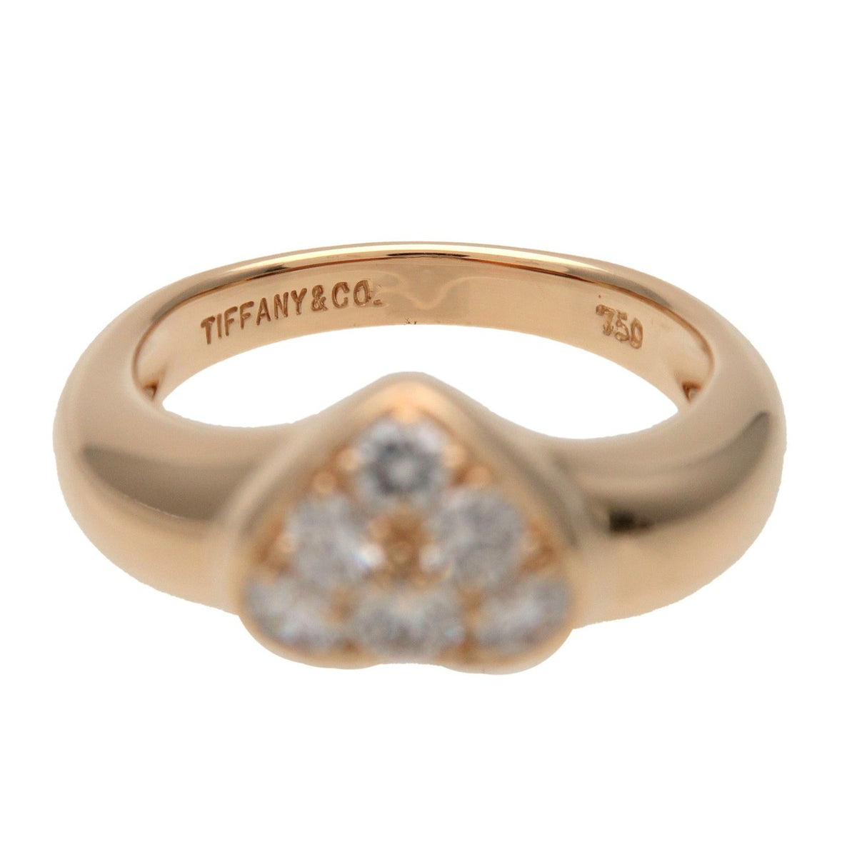 Tiffany & Co. Heart Band 18K Yellow Gold With Diamonds Gold Yellow_Gold Ring Jewelry (Pre-Owned)