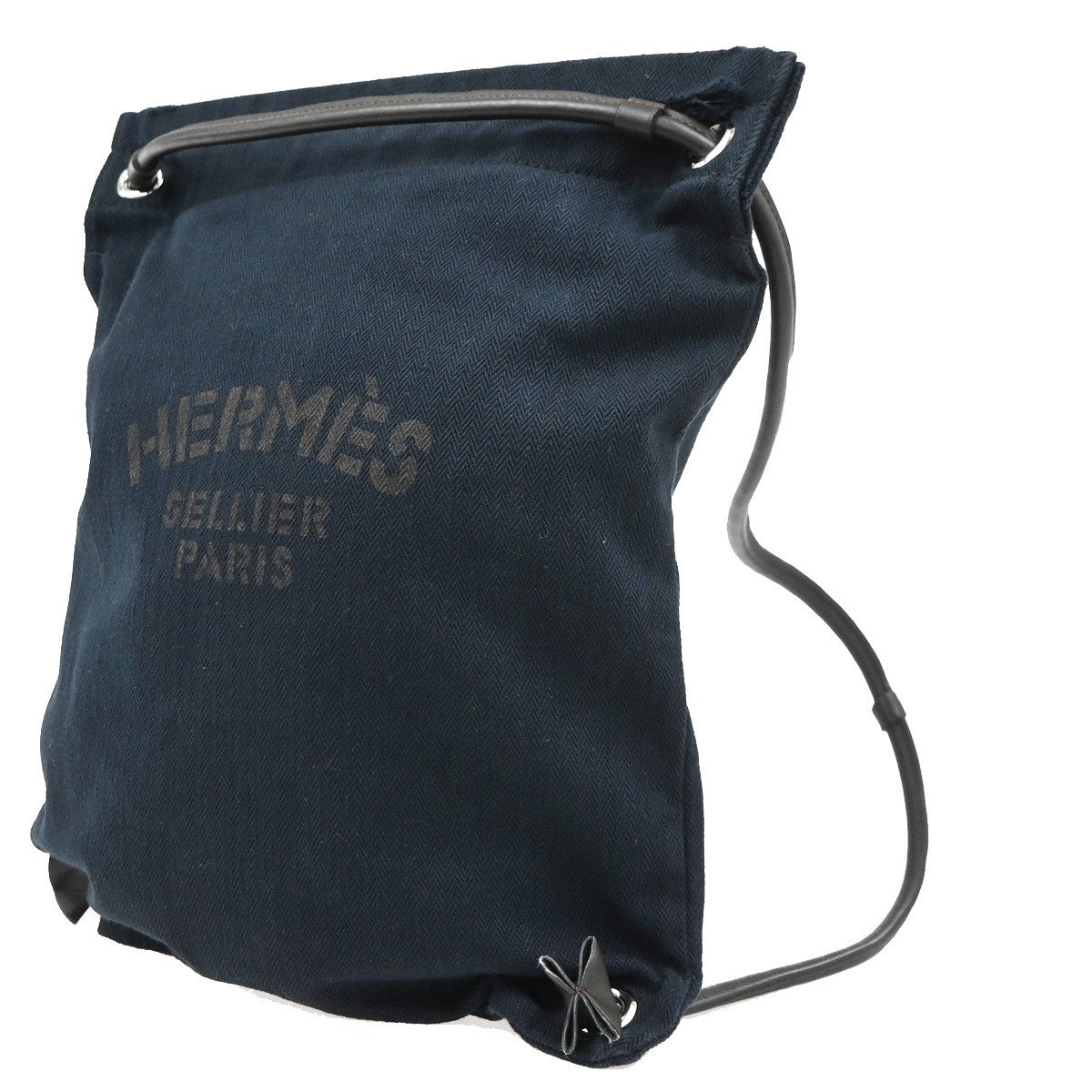 Hermes Maline Toile Blue Canvas Backpack Bag (Pre-Owned)