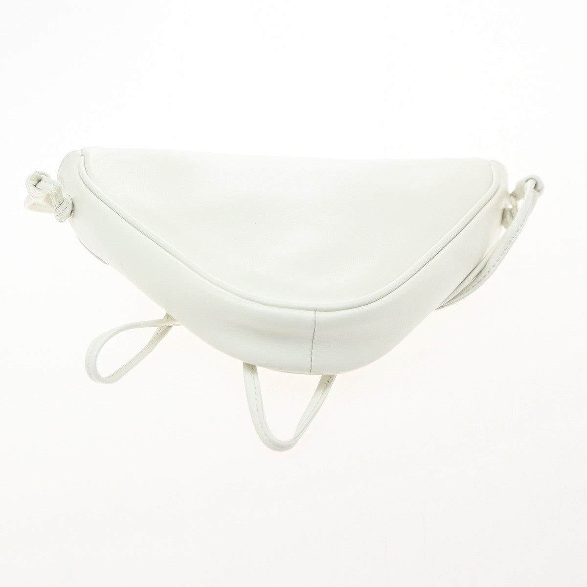 Celine Triangle Leather White Leather Shoulder Bag Bag (Pre-Owned)
