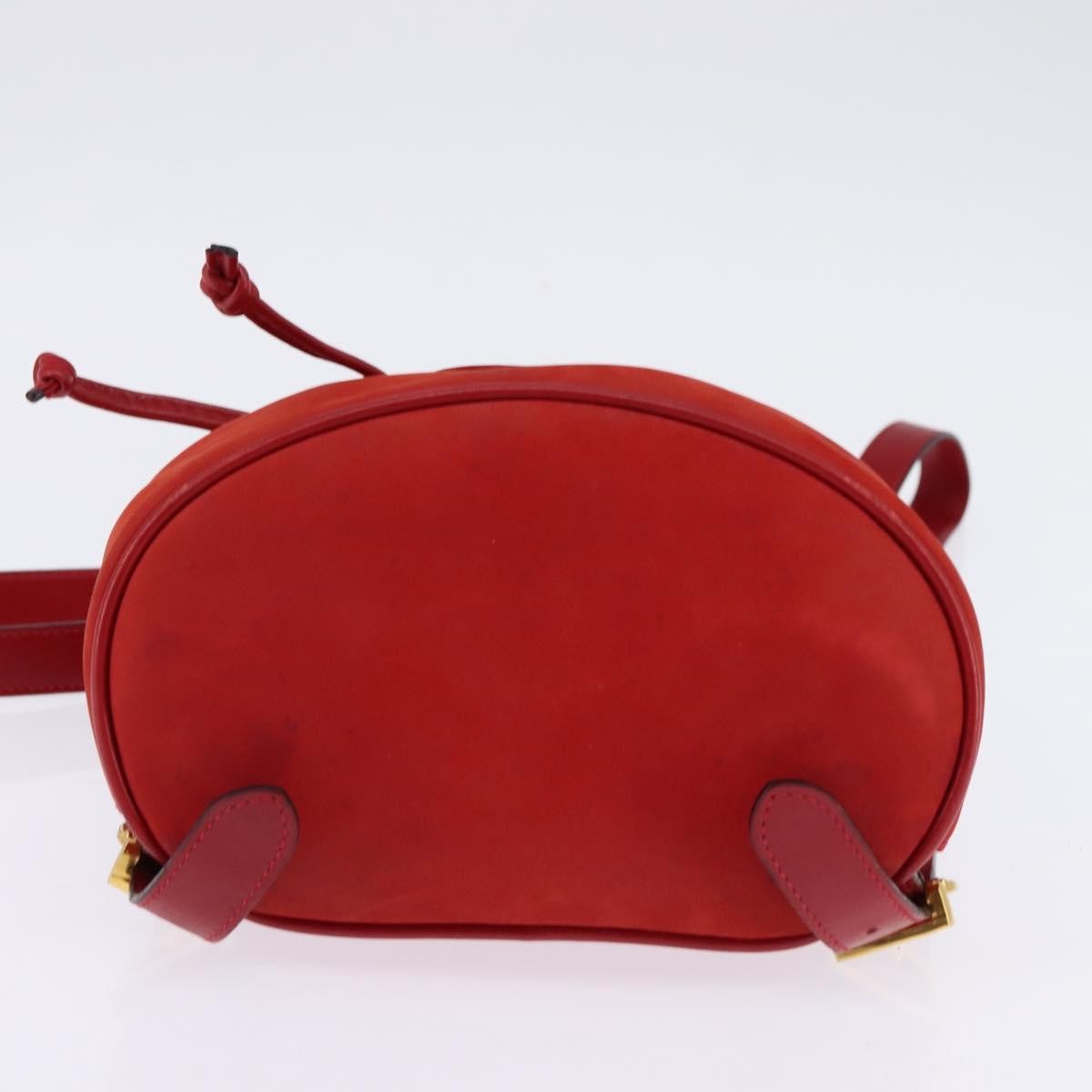 Salvatore Ferragamo Gancini Flap Drawstring Leather Red Leather Backpack Bag (Pre-Owned)
