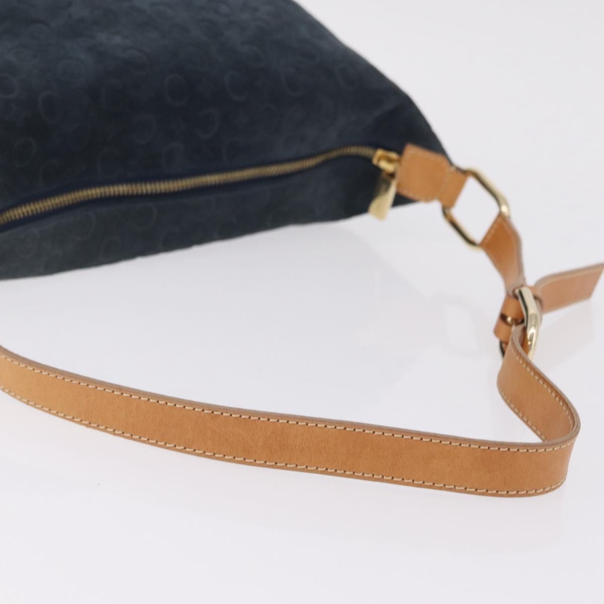 Celine C Macadam Shoulder Suede Navy Suede Handbag (Pre-Owned)