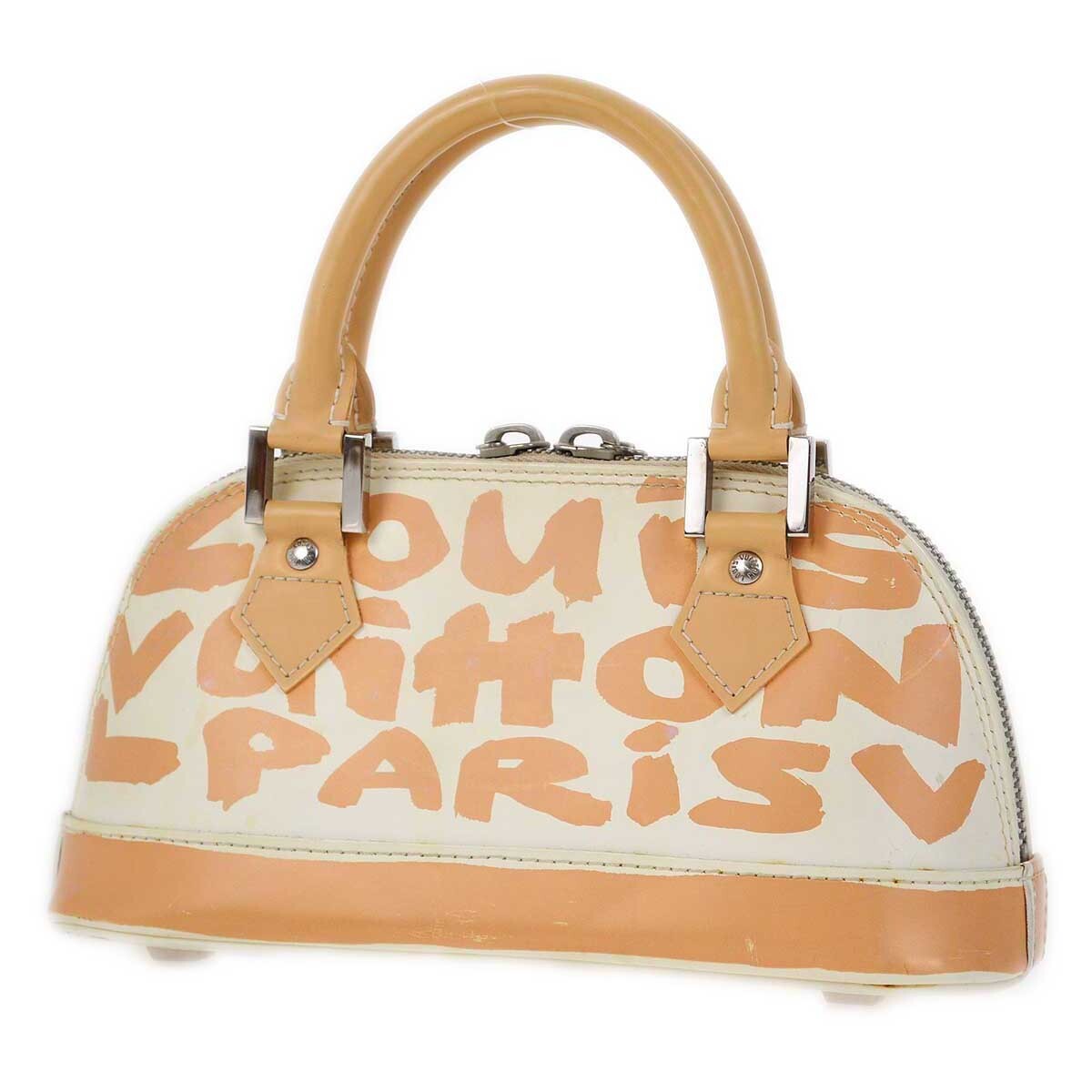 Louis Vuitton Alma Limited Edition Graffiti Leather Beige Leather Handbag (Pre-Owned)