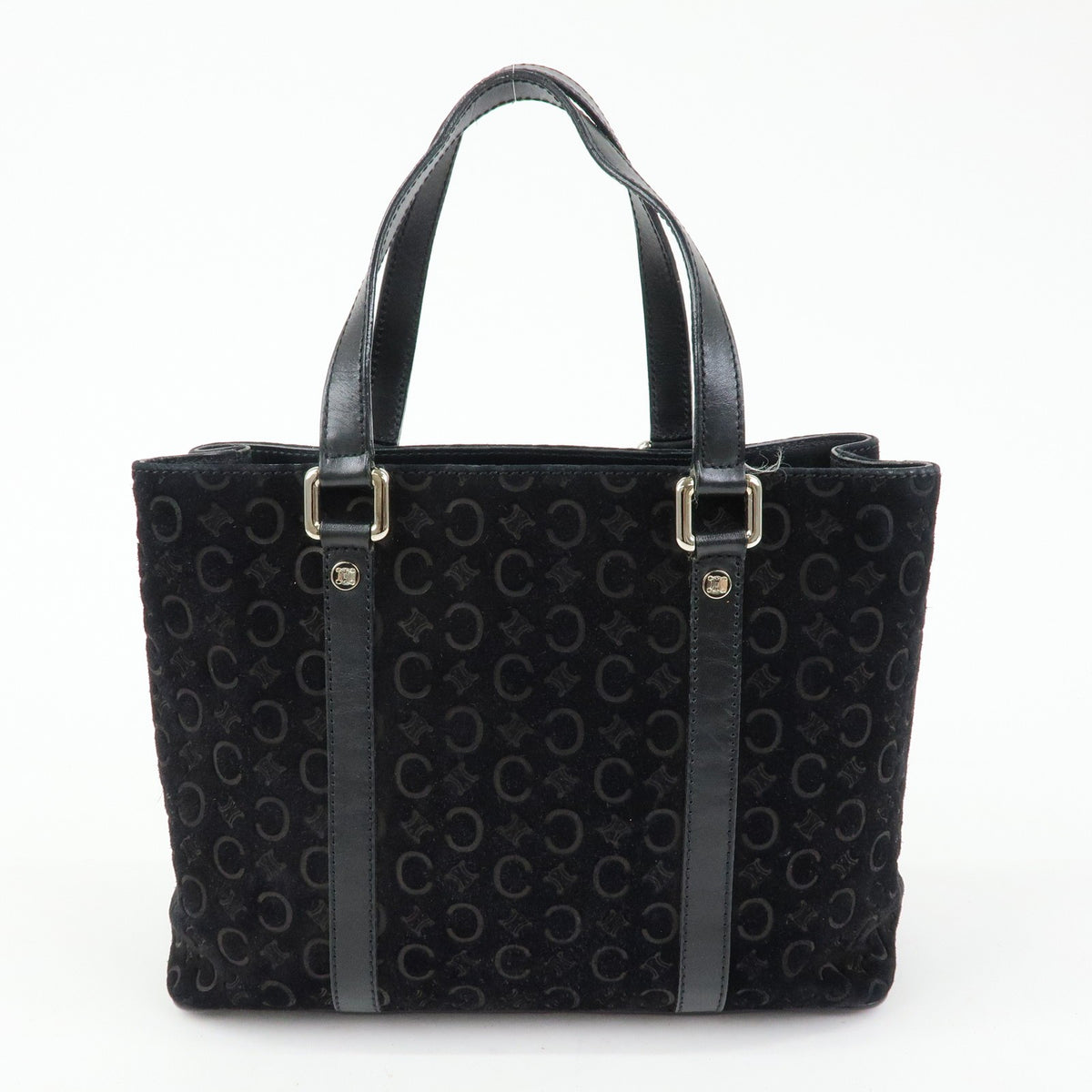 Celine C Macadam Tote Pvc Leather/ Macadam Canvas Black Suede Shoulder Bag Bag (Pre-Owned)