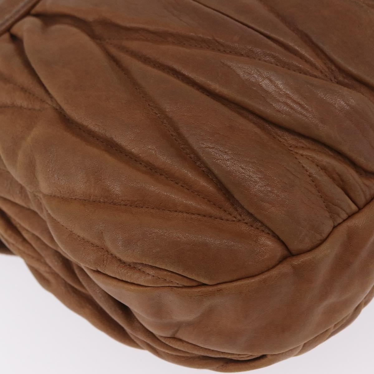Miu Miu Coffer Convertible Hobo Matelasse Leather Brown Leather Shoulder Bag Bag (Pre-Owned)