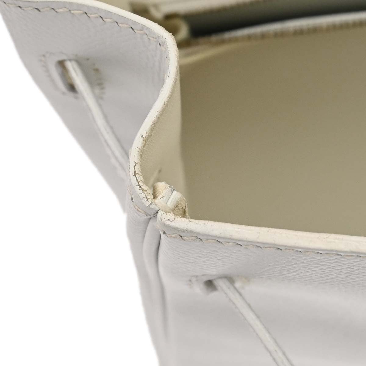 Hermes Kelly Light Epsom With Gold Hardware White Leather Handbag (Pre-Owned)