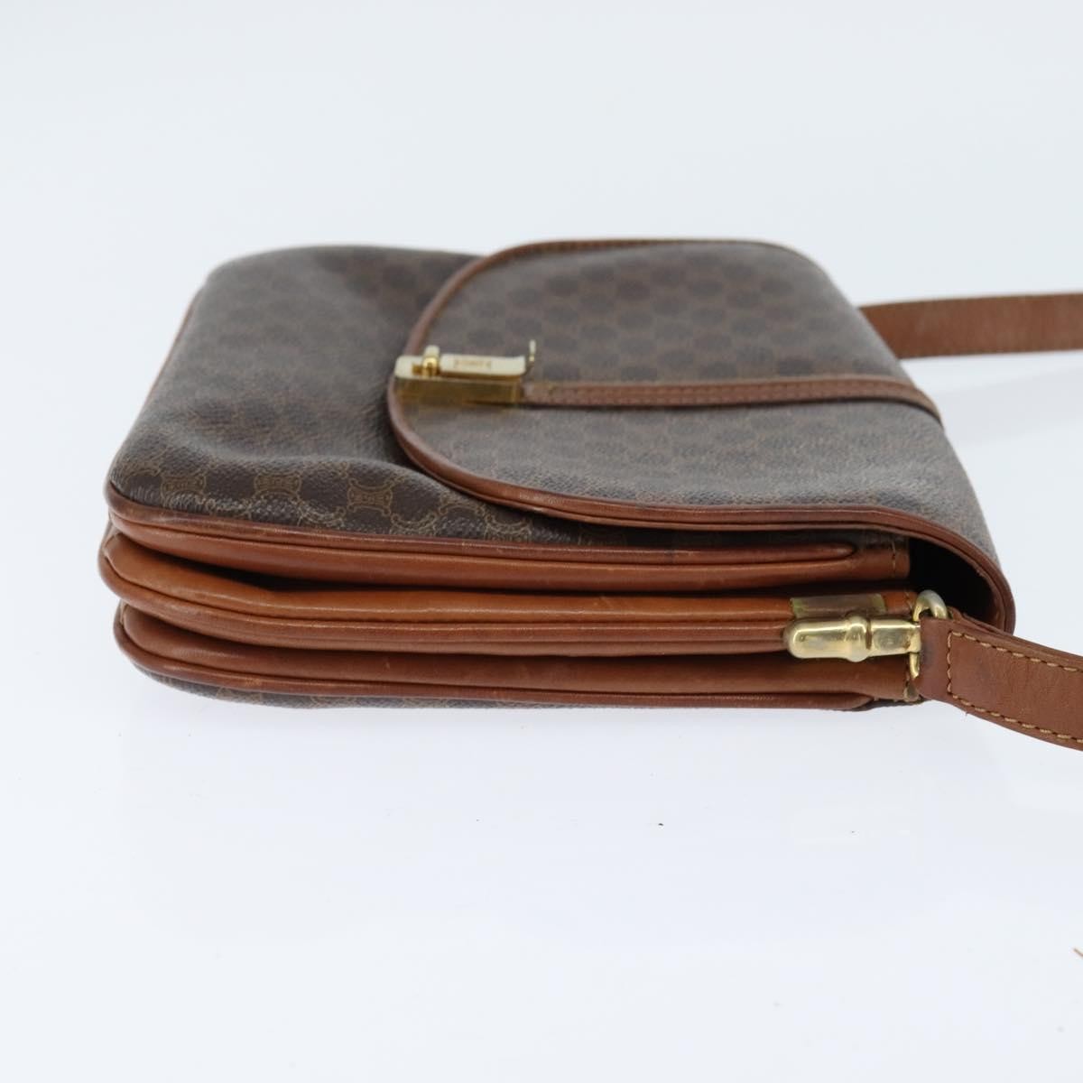 Celine Macadam Shoulder Pvc Leather Brown Pvc Shoulder Bag Bag (Pre-Owned)