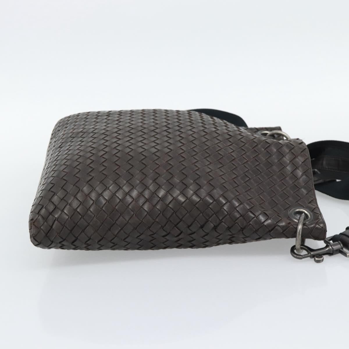 Bottega Veneta Flat Messenger Intrecciato Nappa Brown Leather Crossbody Bag Bag (Pre-Owned)