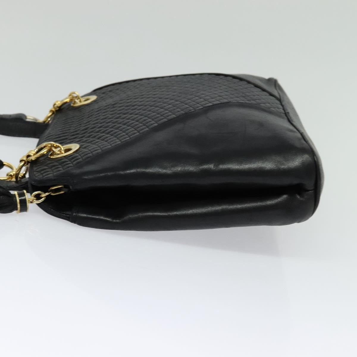 Bally Vintage Quilted Leather Black Leather Shoulder Bag Bag (Pre-Owned)