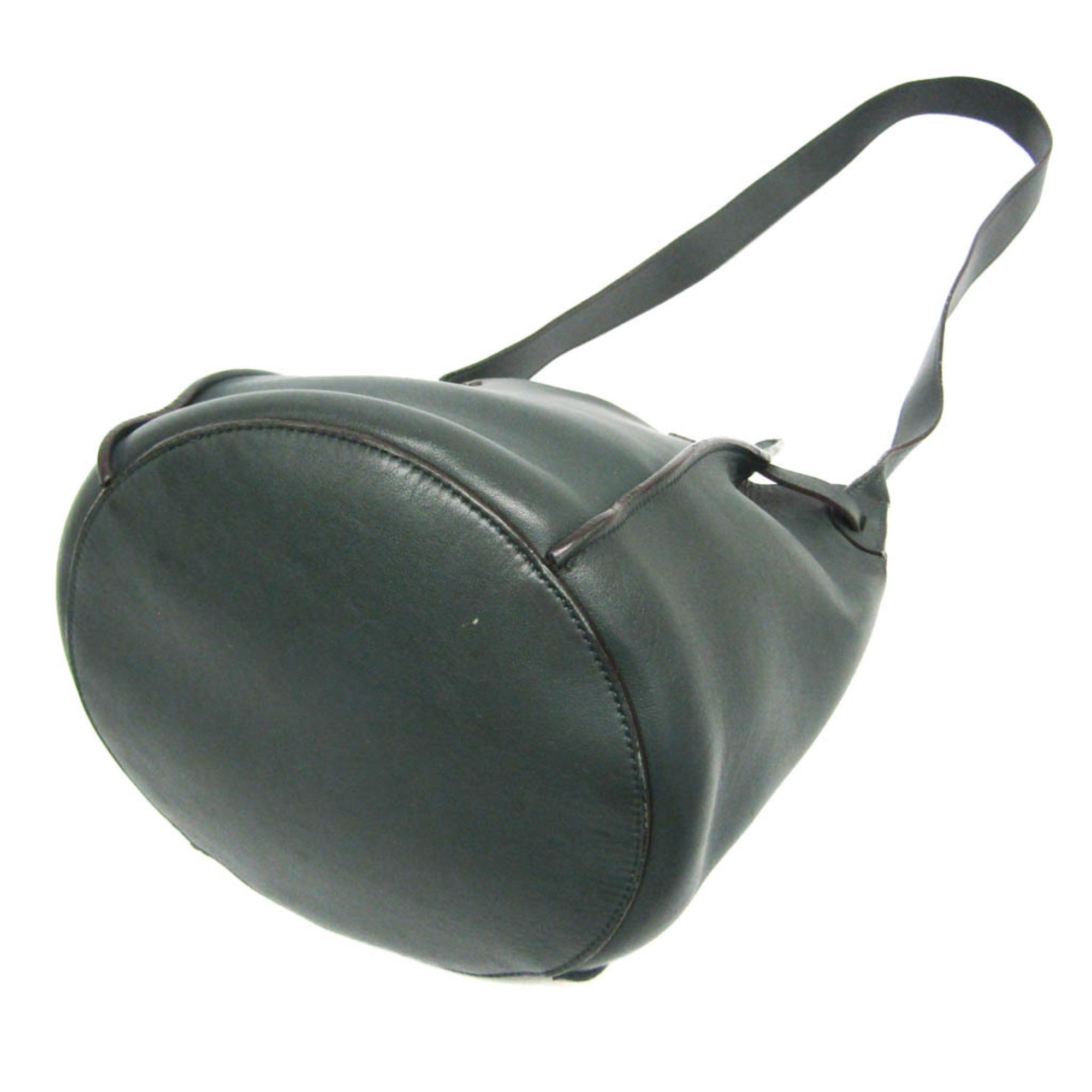 Celine Long Strap Big Bag Bucket Leather Khaki Leather Shoulder Bag Bag (Pre-Owned)