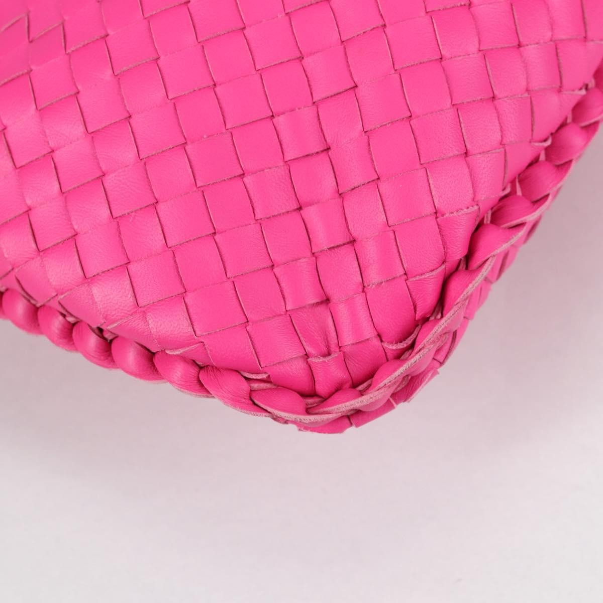 Bottega Veneta Veneta Hobo Intrecciato Nappa Pink Leather Bag (Pre-Owned)