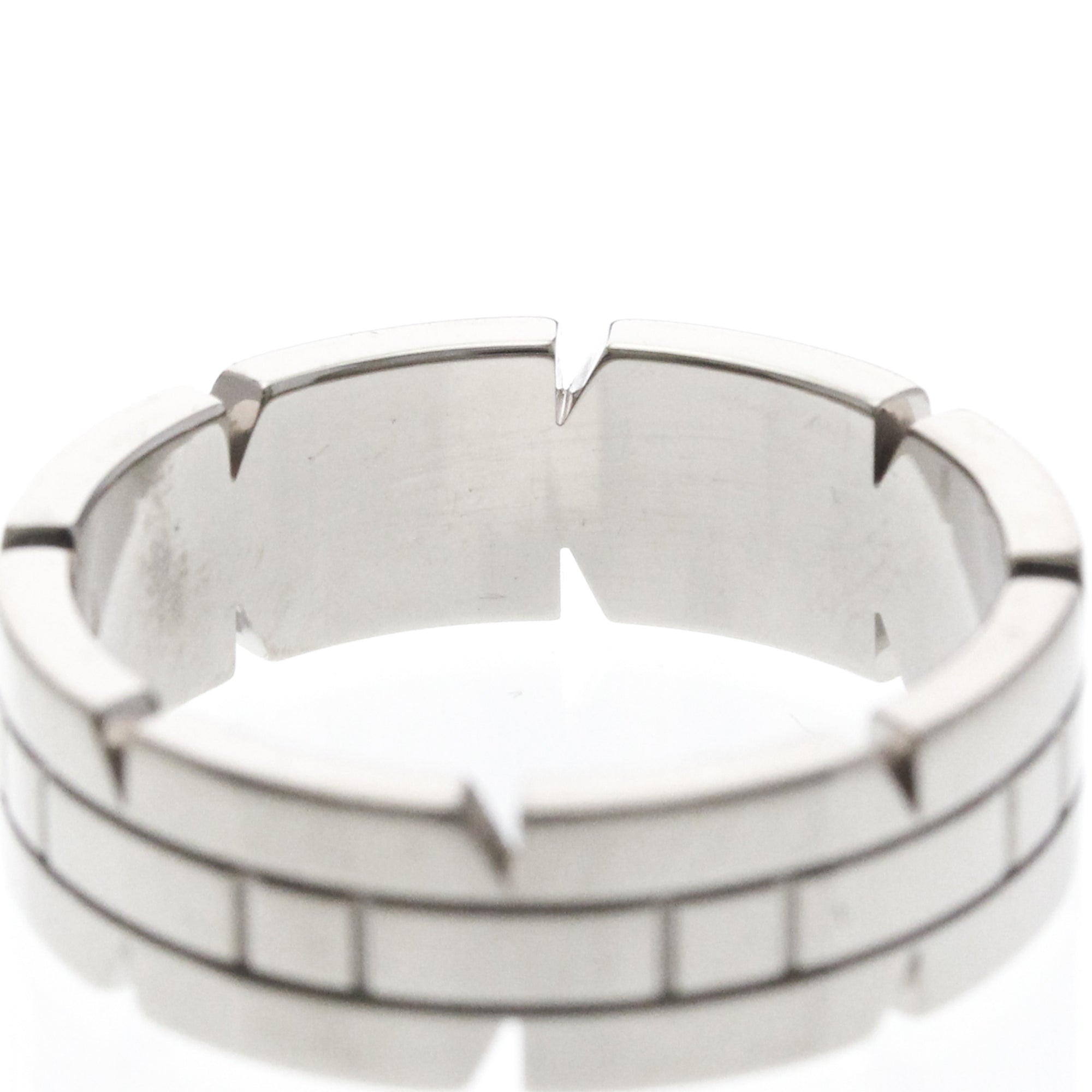 Cartier Tank Francaise 18K White Gold Silver White_Gold Ring Jewelry (Pre-Owned)