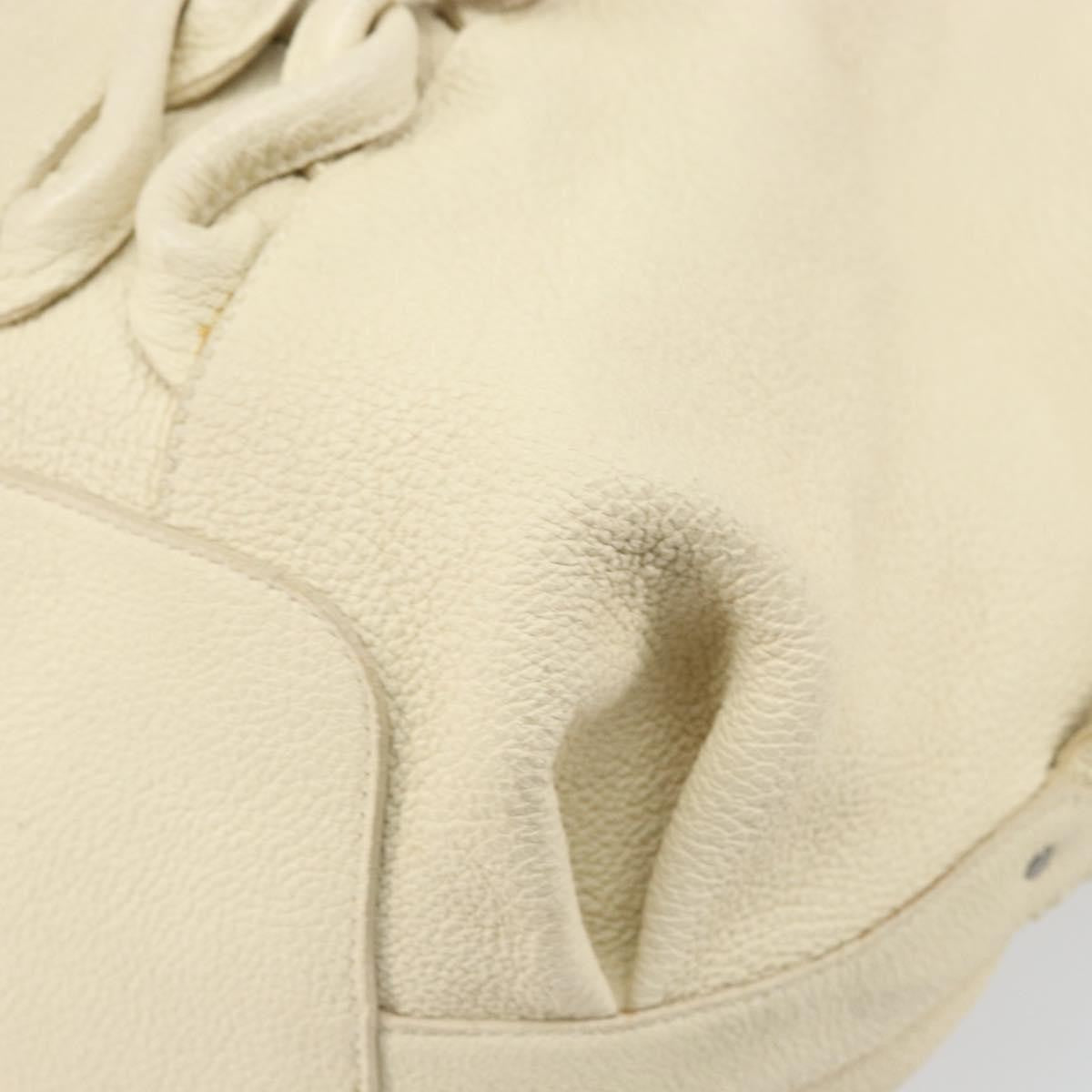 Salvatore Ferragamo Gancini Tote Leather Beige Leather Tote Bag Bag (Pre-Owned)