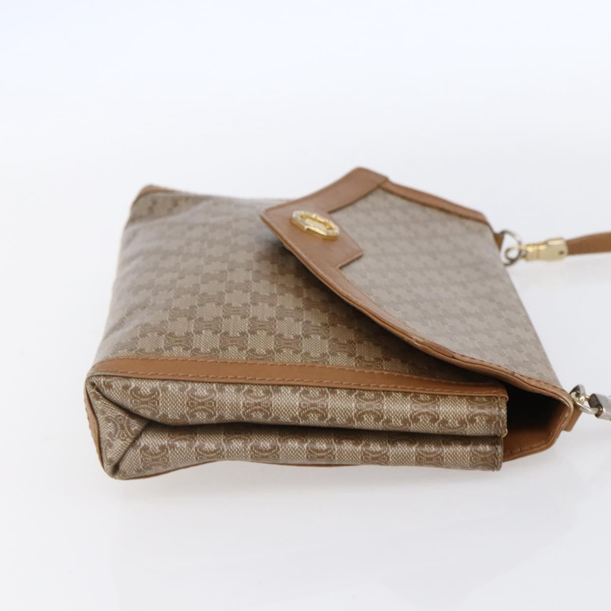 Celine Vintage Macadam Canvas And Leather Beige Canvas Shoulder Bag Bag (Pre-Owned)