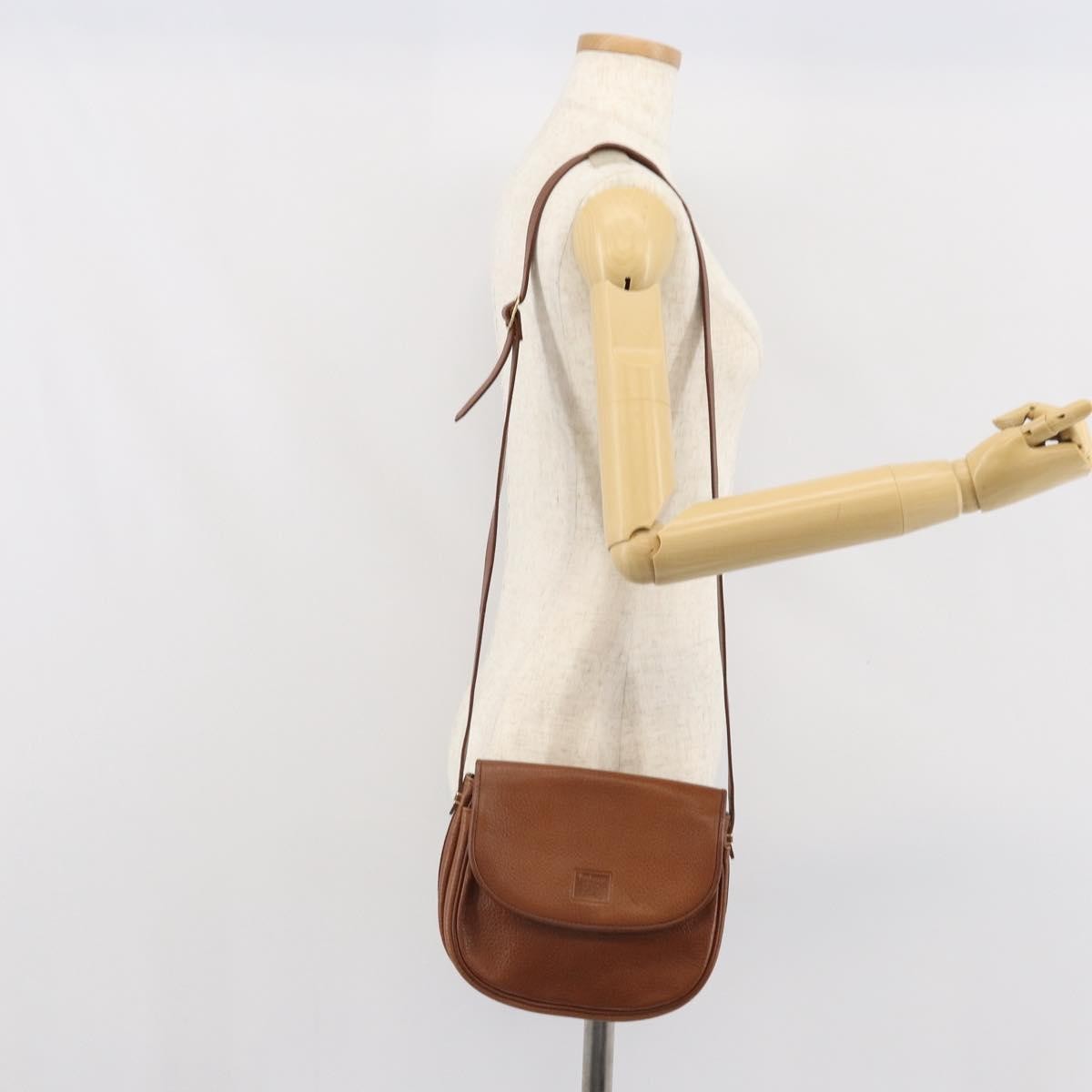 Burberry Vintage Vintage Check Coated Canvas Brown Leather Shoulder Bag Bag (Pre-Owned)