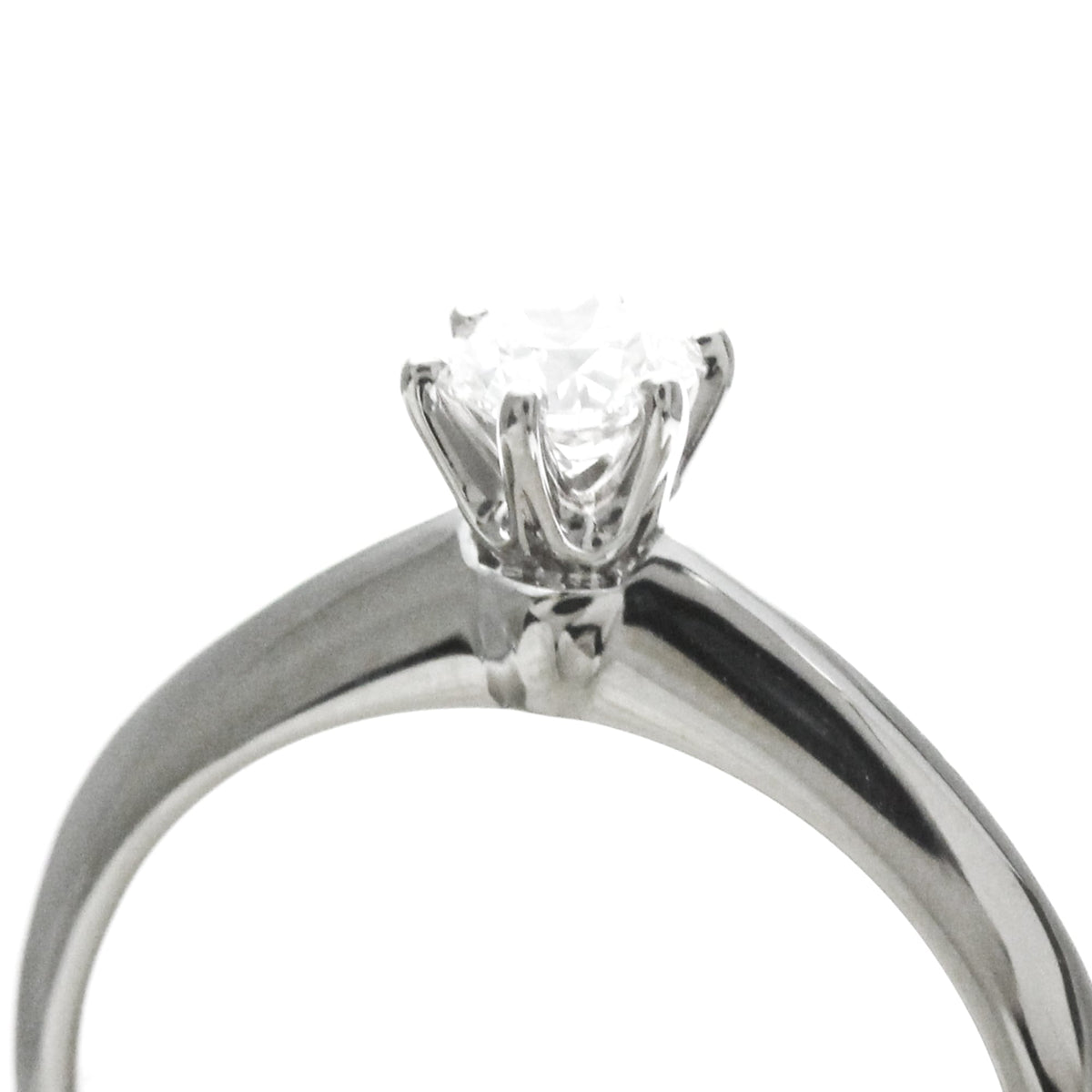Tiffany & Co. Tiffany Setting Solitaire Platinum With Rbc Diamond Silver Platinum Ring Jewelry (Pre-Owned)