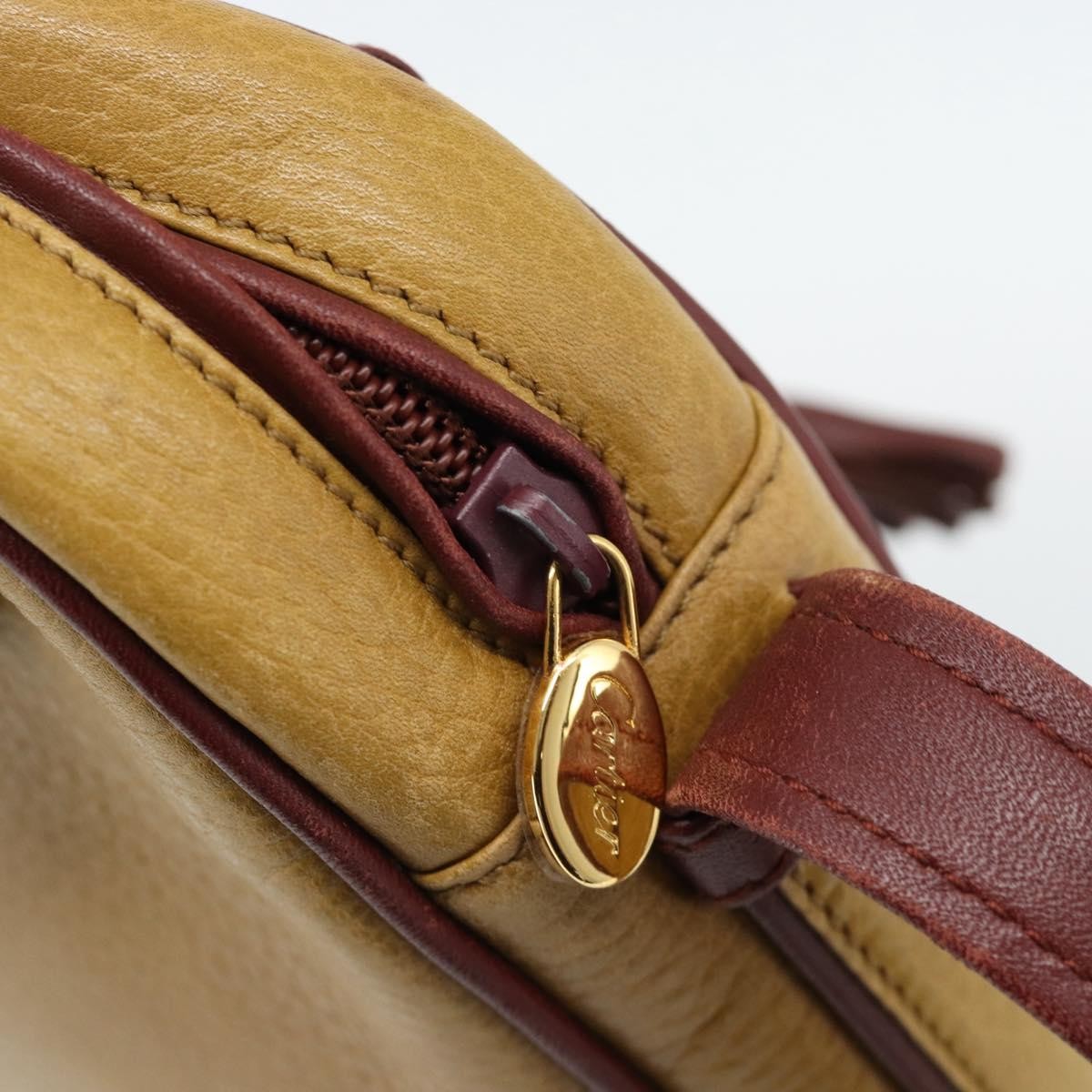 Cartier Tasseled Must De Cartier Leather Yellow Leather Shoulder Bag Bag (Pre-Owned)
