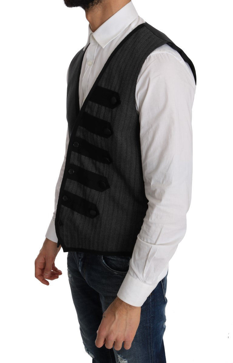 Dolce & Gabbana Elegant Gray Torrero Pattern Formal Men's Vest