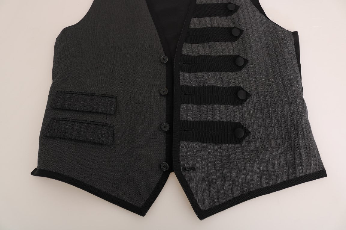 Dolce & Gabbana Elegant Gray Torrero Pattern Formal Men's Vest
