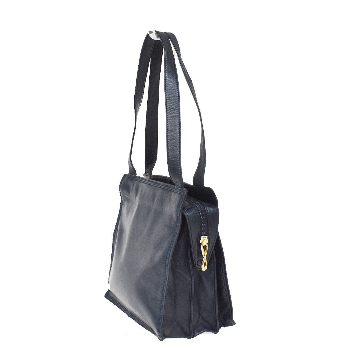 Loewe Vintage Anagram Zip Leather Navy Leather Crossbody Bag Bag (Pre-Owned)