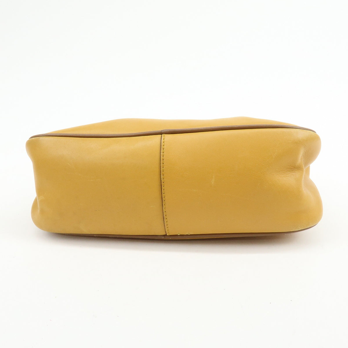 Prada Shoulder Leather Yellow Leather Shoulder Bag Bag (Pre-Owned)