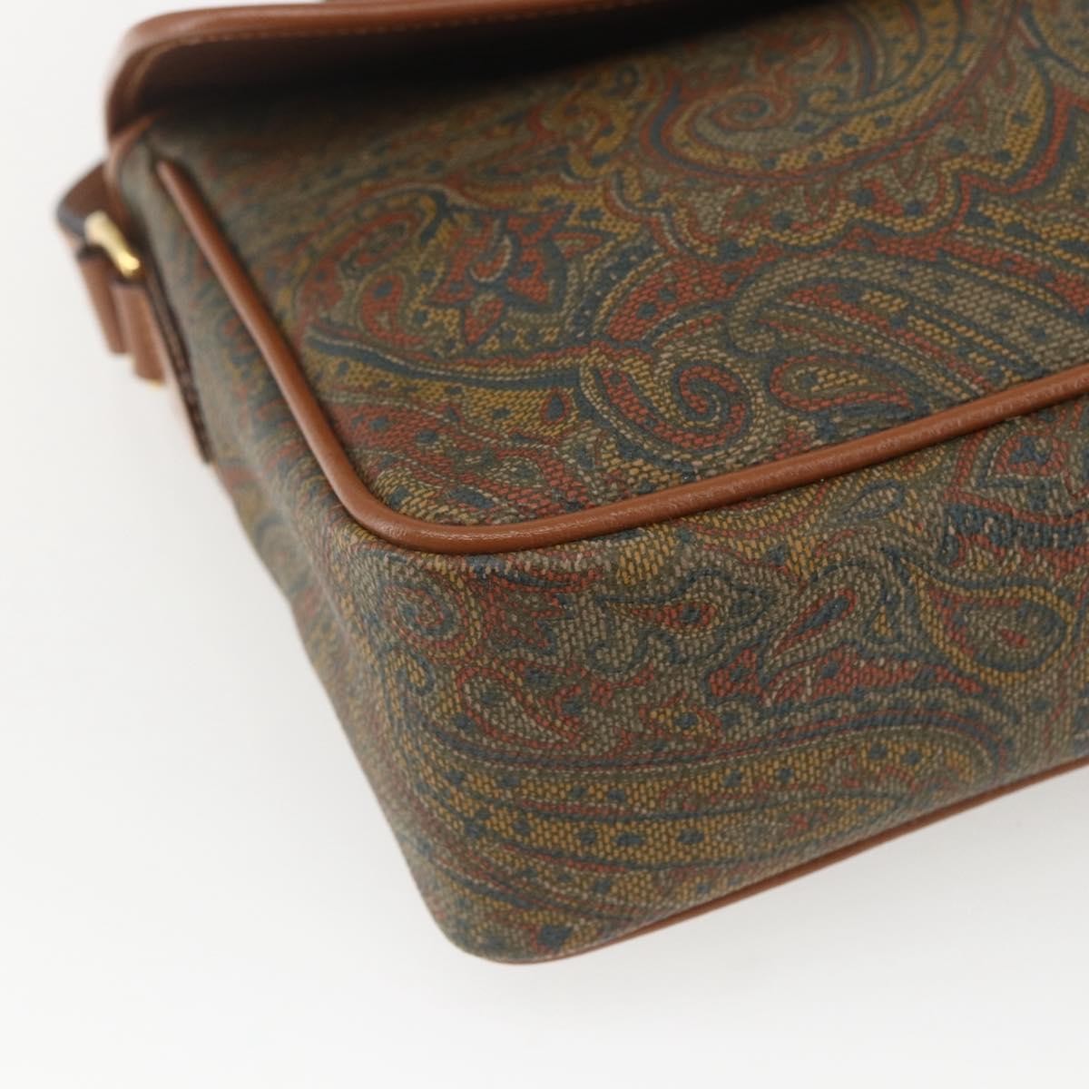 Valentino Garavani Vintage Canvas And Leather Brown Canvas Shoulder Bag Bag (Pre-Owned)