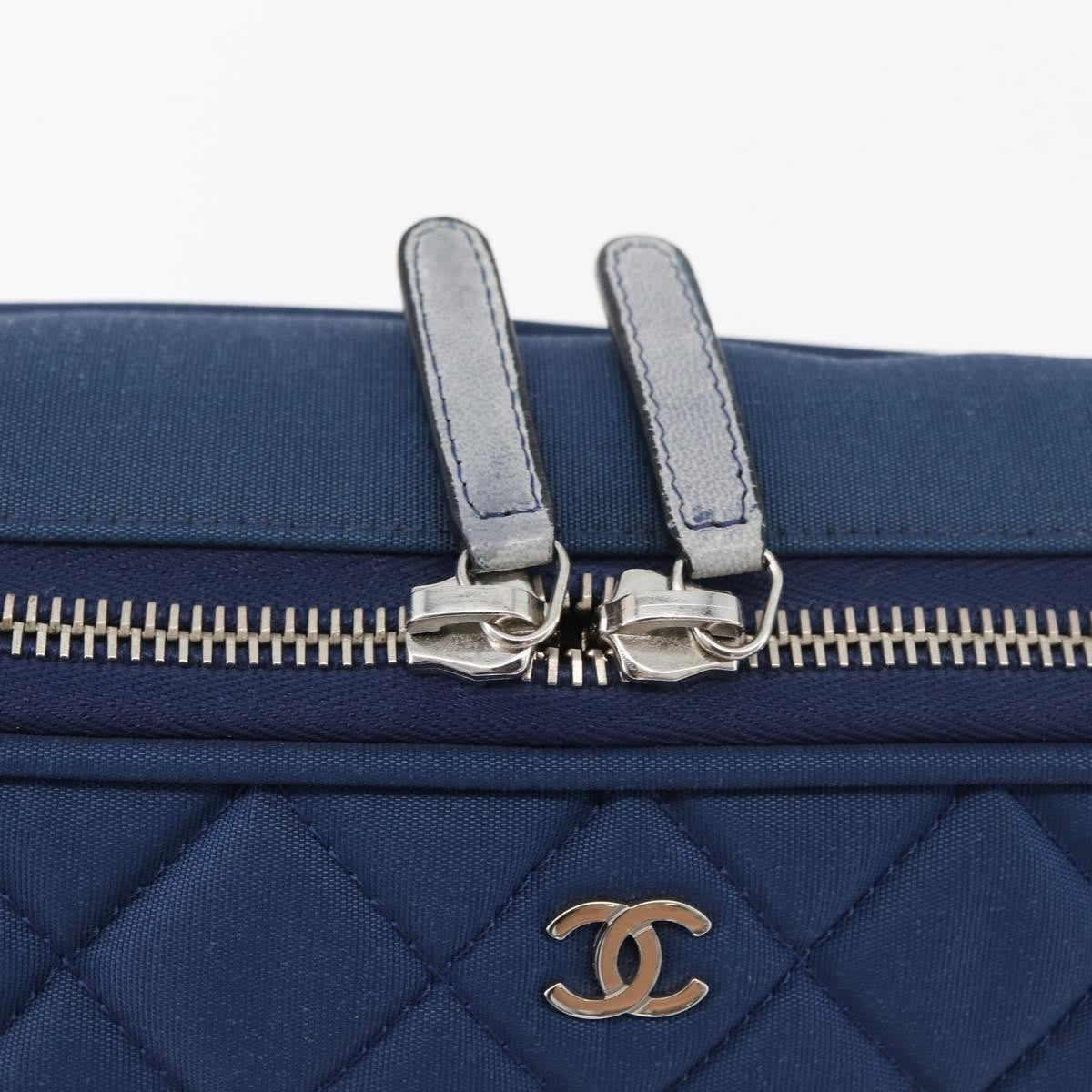 Chanel Laptop Sleeve Quilted Nylon Blue Nylon Clutche & Pouche Bag (Pre-Owned)