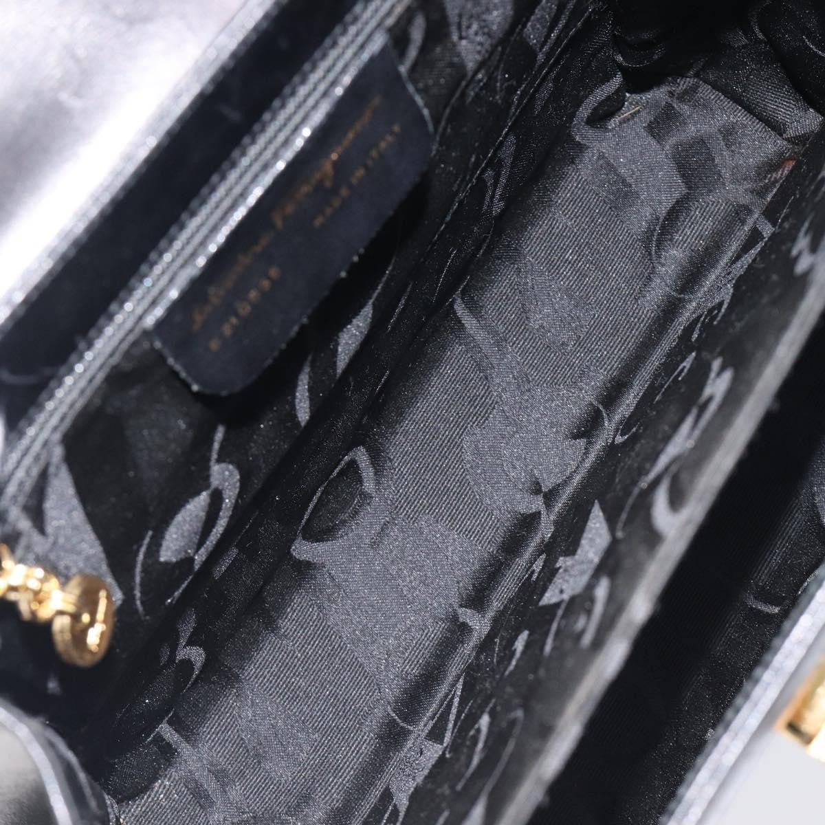 Salvatore Ferragamo Convertible Top Handle Leather Black Leather Handbag (Pre-Owned)