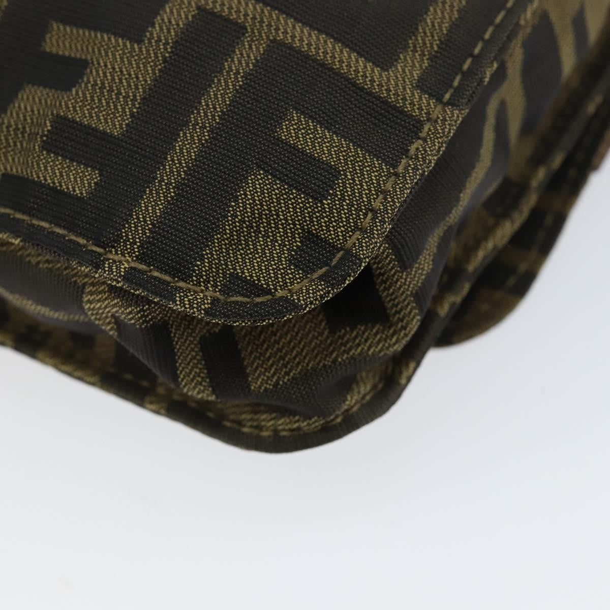 Fendi Flat Messenger Zucca Canvas Brown Canvas Shoulder Bag Bag (Pre-Owned)