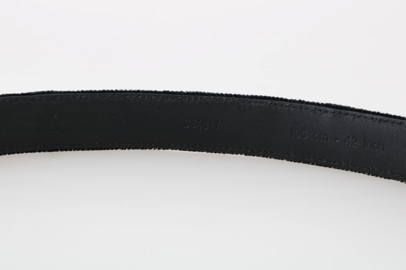 Dolce & Gabbana Black Cotton Royal Bee Embroidery Men's Belt