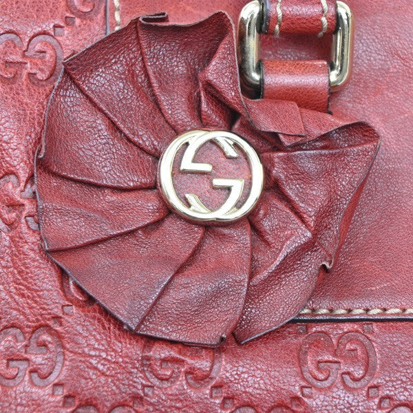 Gucci Vintage Leather Red Leather Handbag (Pre-Owned)