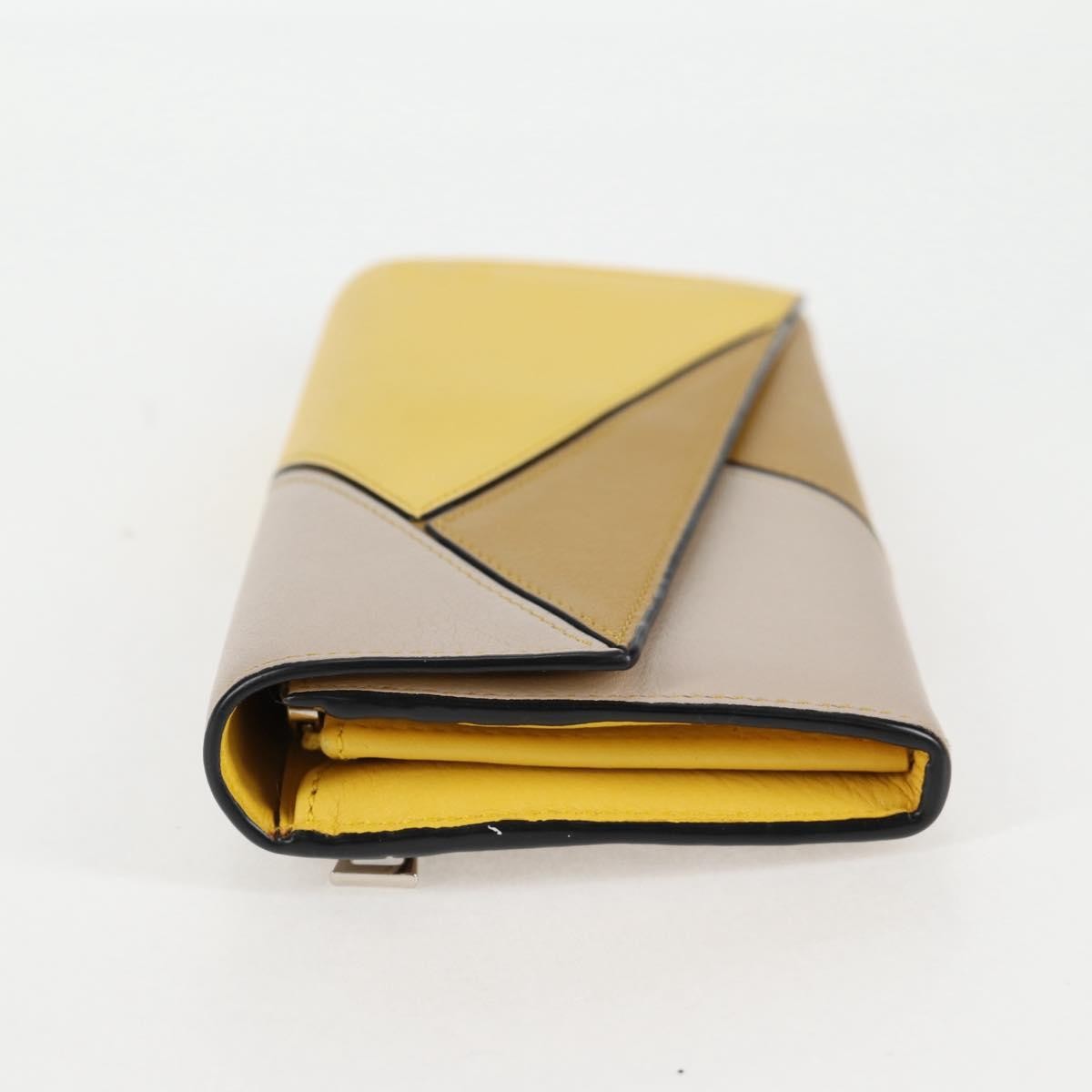 Loewe Puzzle Zip Leather Yellow Leather Wallets Accessory (Pre-Owned)