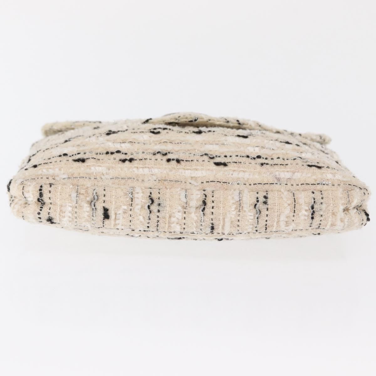 Chanel Vintage Envelope Chain Clutch Tweed White Tweed Clutche & Pouche Bag (Pre-Owned)