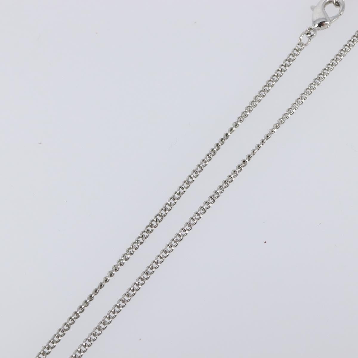 Chanel Cc Ball Drop Pendant Metal With Crystals Silver Metal Necklace Jewelry (Pre-Owned)