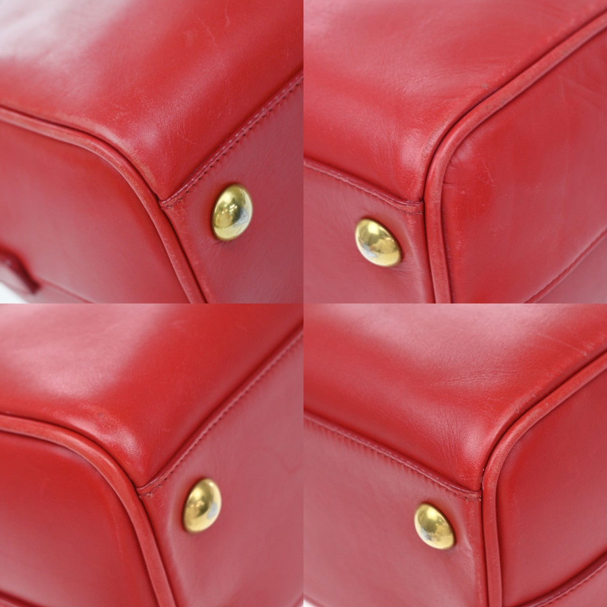 Saint Laurent Classic Baby Duffle Leather Red Leather Handbag (Pre-Owned)