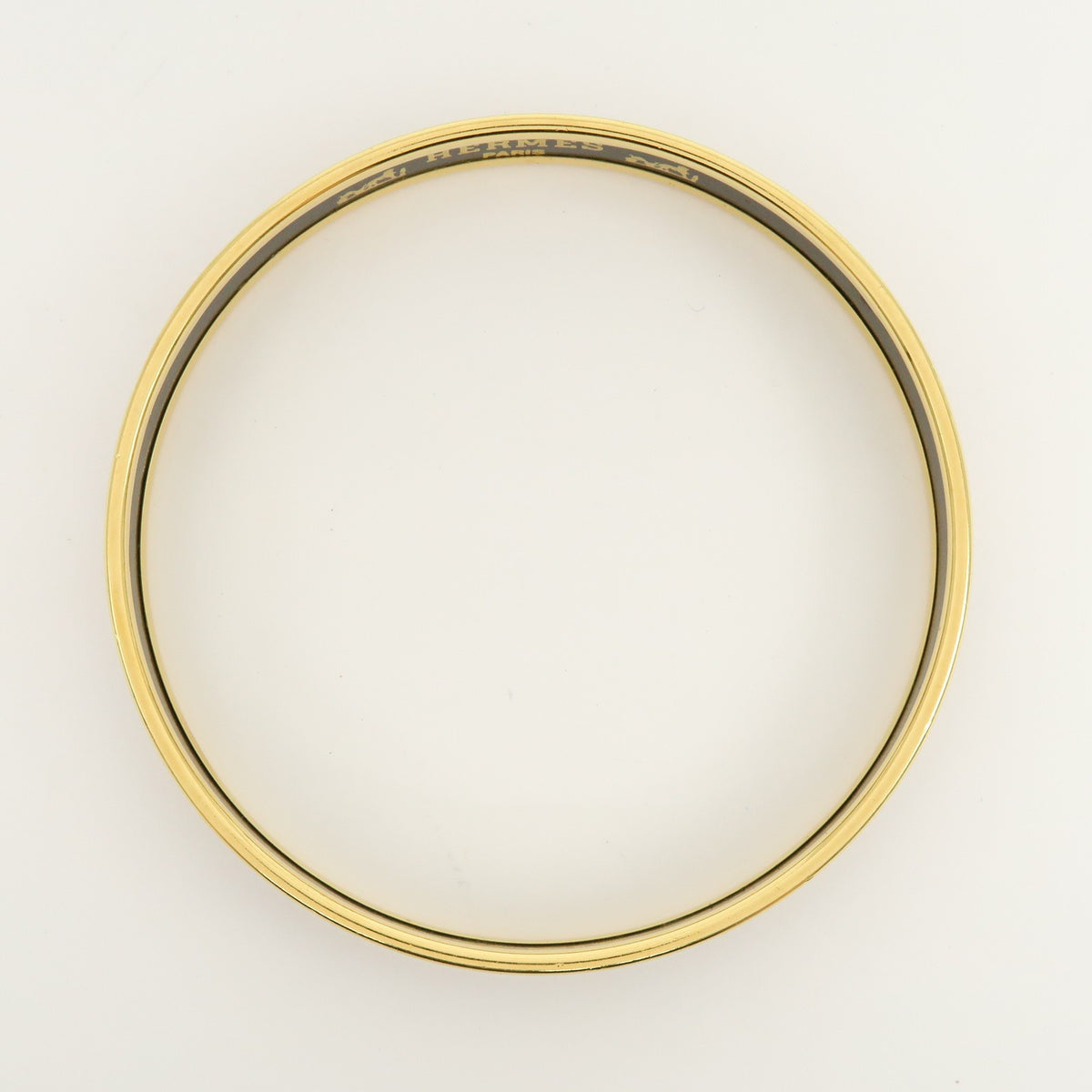 Hermes Bangle Printed Enamel Gold Gold_Plated Bracelet Jewelry (Pre-Owned)