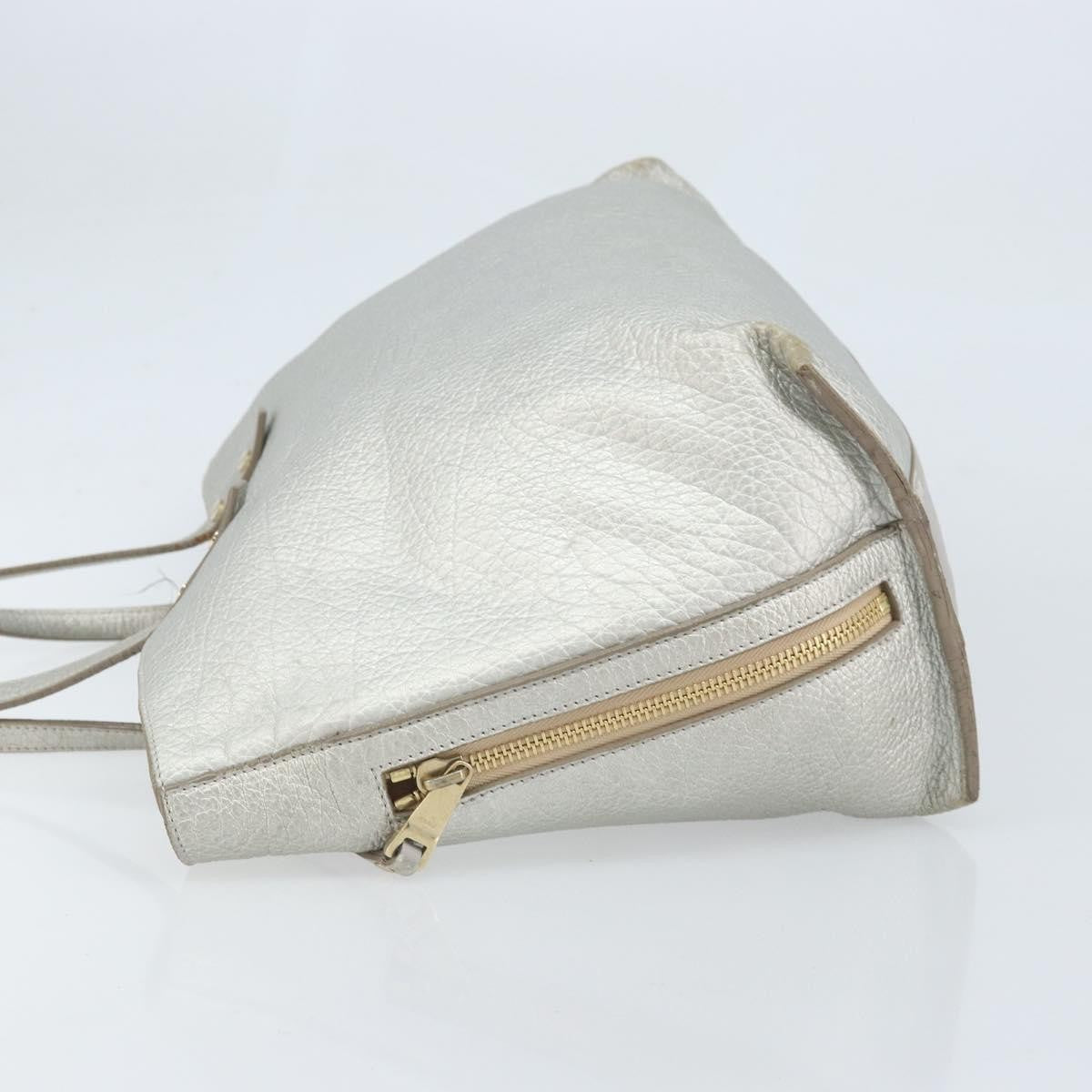 Chloe Dilan Tote Leather Silver Leather Tote Bag Bag (Pre-Owned)