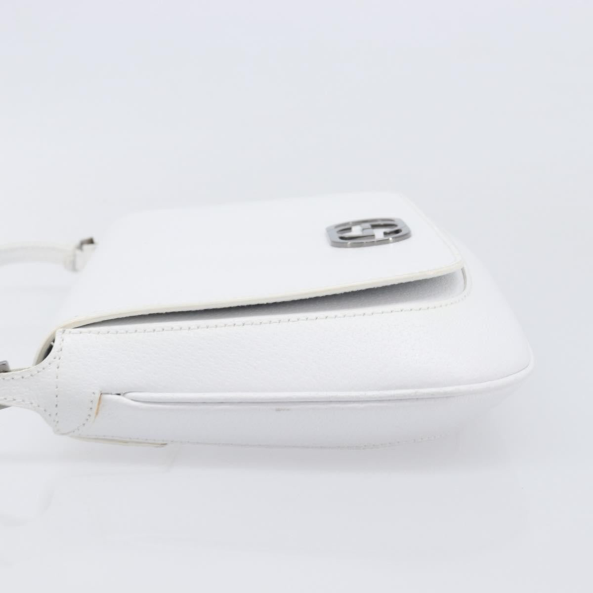 Gucci Shoulder Leather White Leather Shoulder Bag Bag (Pre-Owned)