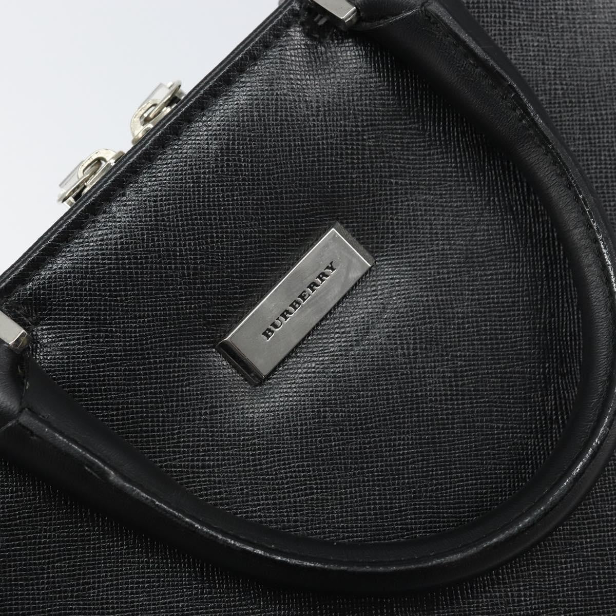 Burberry Vintage Leather Black Leather Briefcase Bag (Pre-Owned)