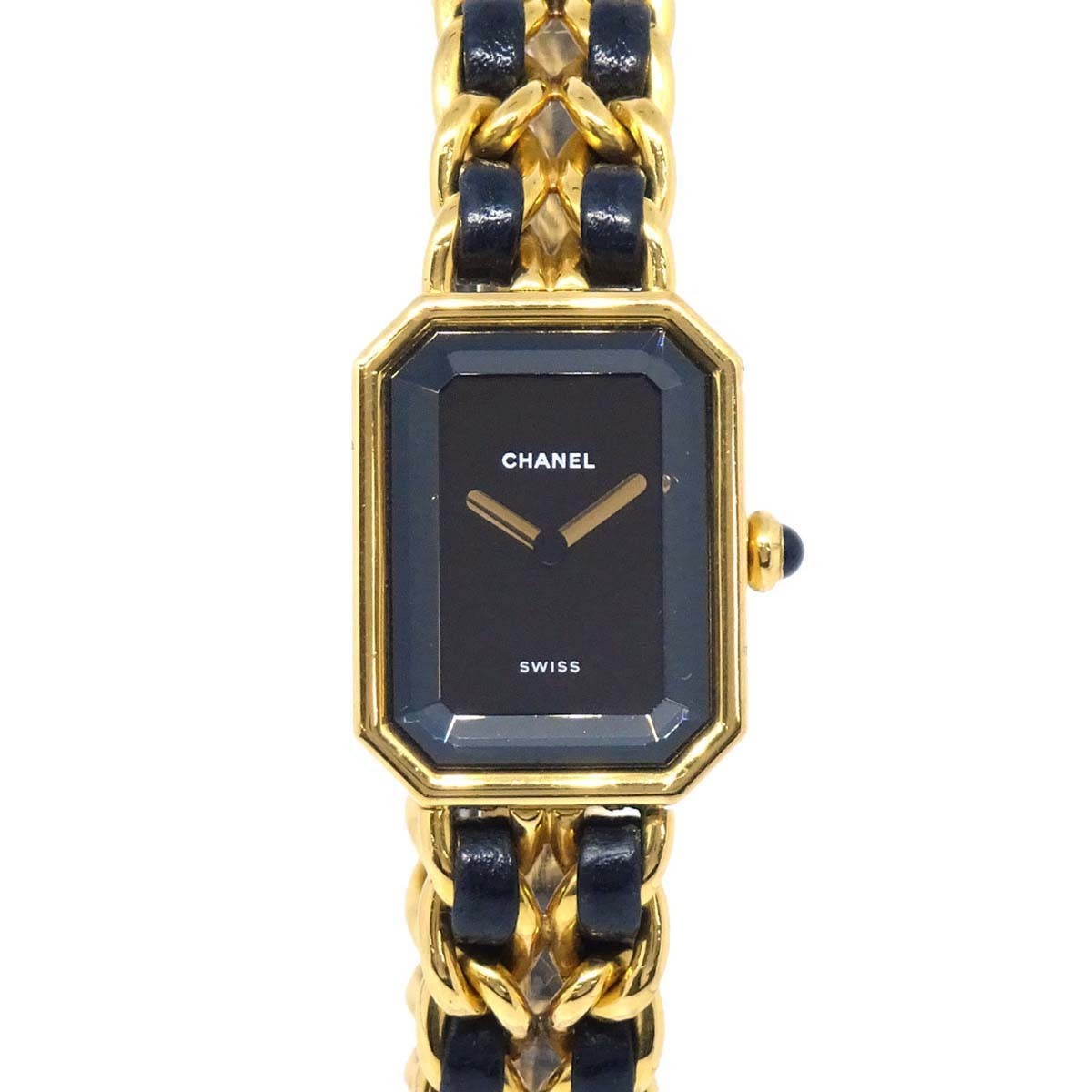 Chanel Premiere Rock Quartz Plated Metal And Leather Watch (Pre-Owned)