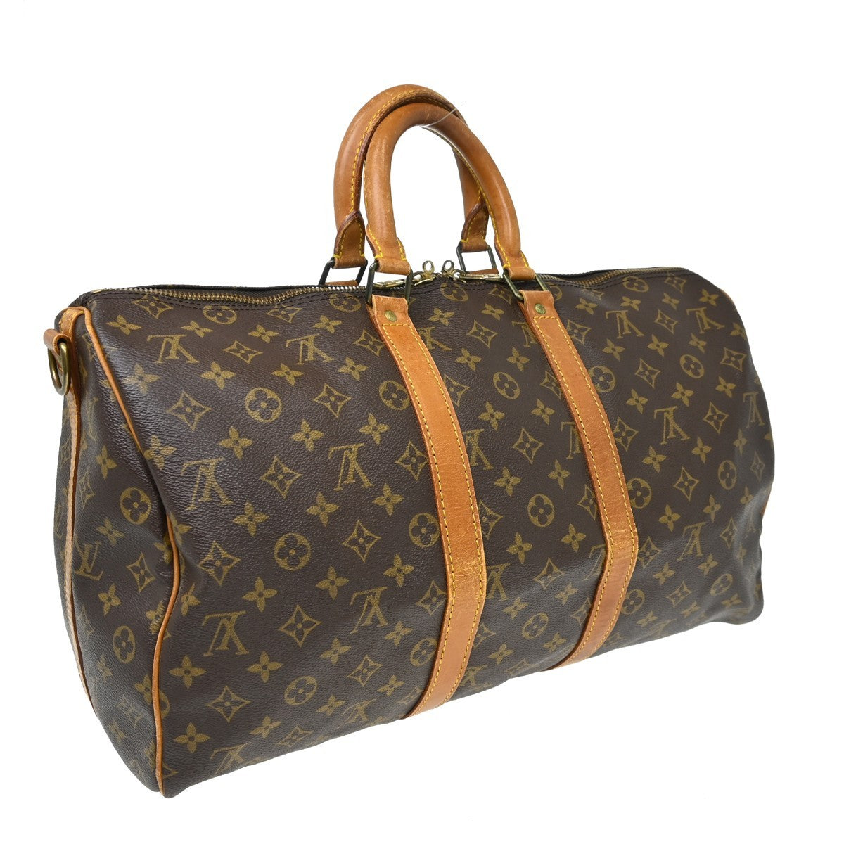 Louis Vuitton Keepall Bandouliere Monogram Canvas Brown Canvas Travel Bag Bag (Pre-Owned)