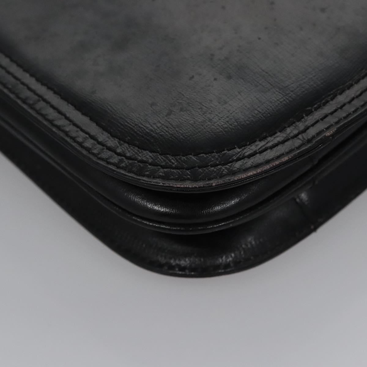 Saint Laurent Vintage Leather Black Leather Handbag (Pre-Owned)