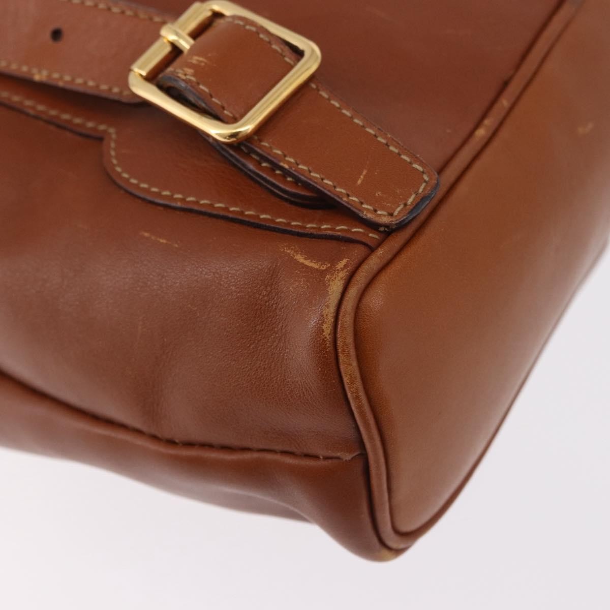 Gucci Vintage Bamboo Leather Brown Leather Backpack Bag (Pre-Owned)