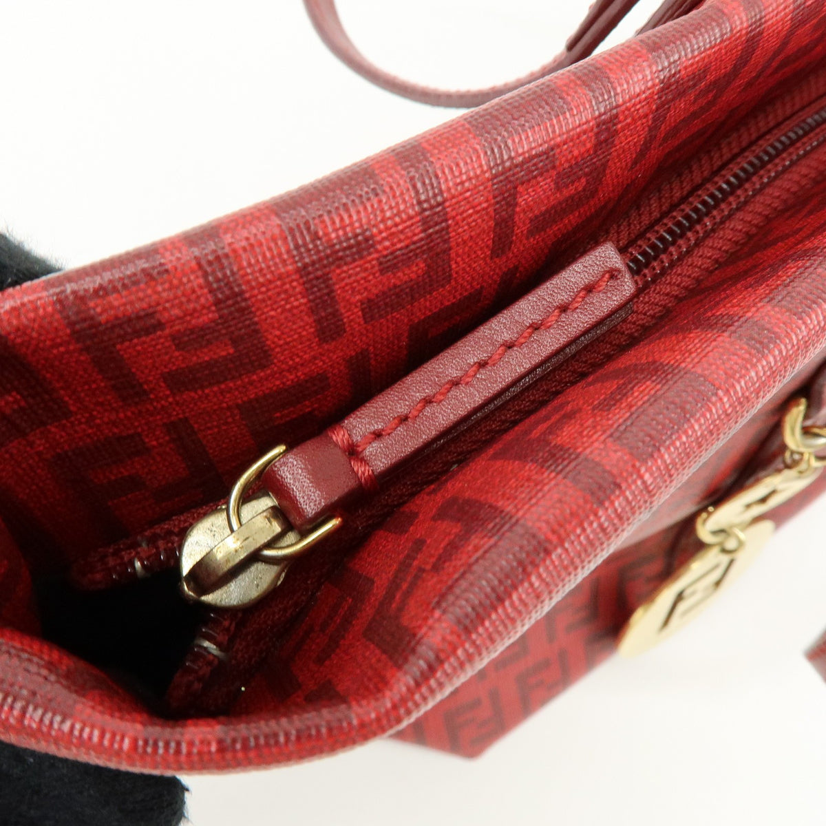 Fendi Superstar Zucchino Coated Canvas Red Pvc Tote Bag Bag (Pre-Owned)