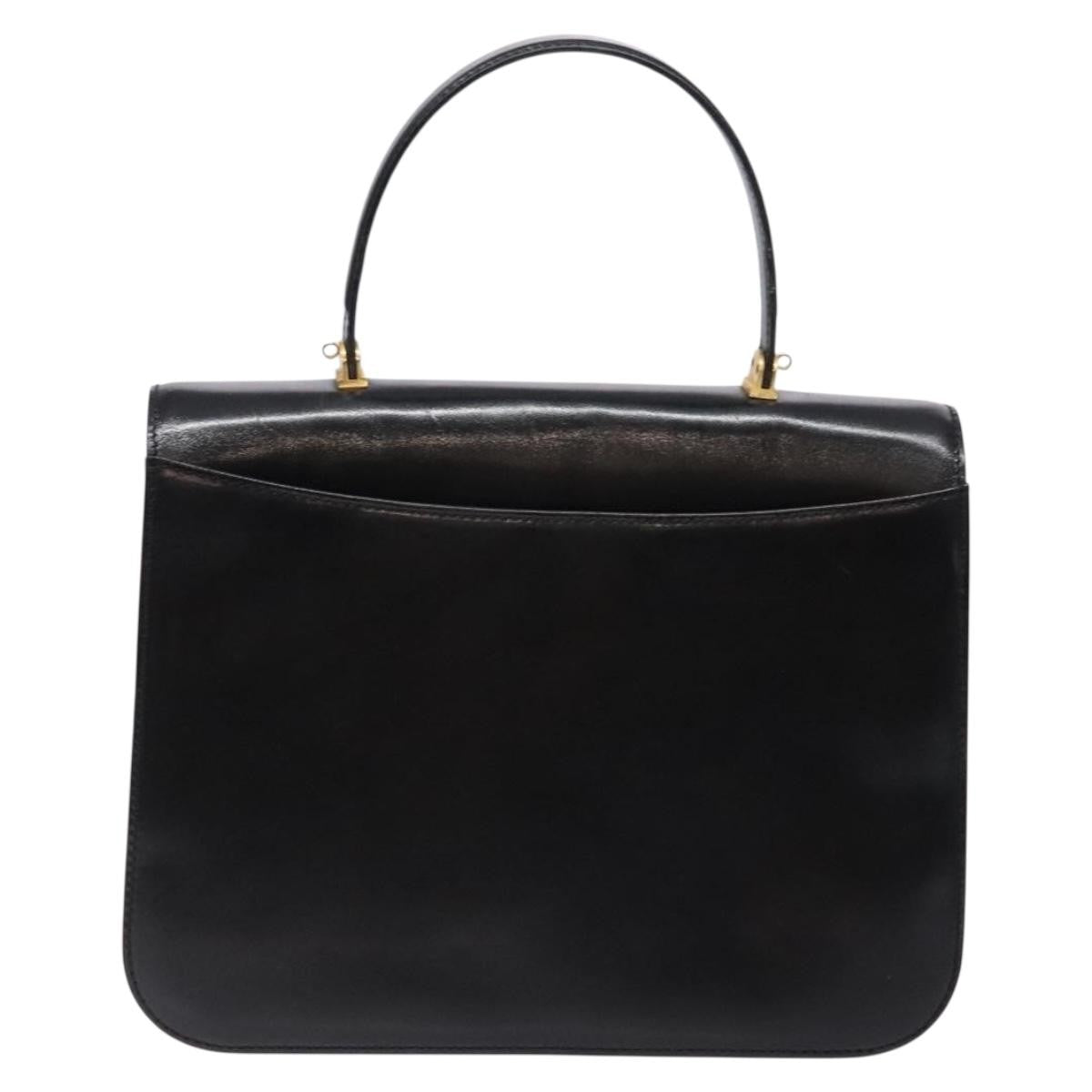 Bally Handbag Leather Black Leather Handbag (Pre-Owned)