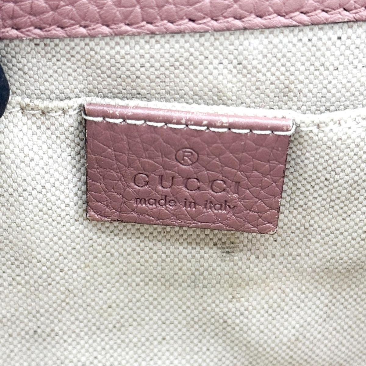 Gucci Gg Marmont Top Handle Leather Pink Leather Handbag (Pre-Owned)